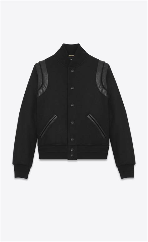 ysl college jacket|ysl leather jacket women's.